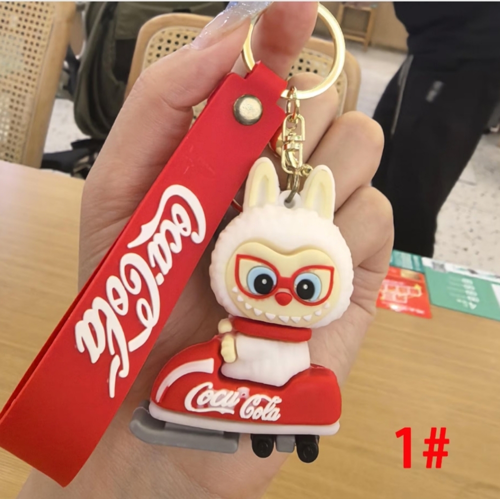 Labubu Coca Cola Red Skating Keychain